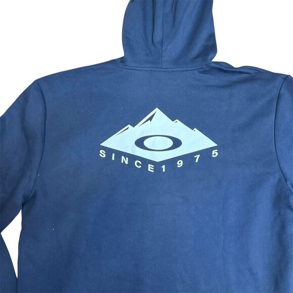 Oakley Men's 2XL Blue Pullover Hoodie with Logo & Graphic Print - Picture 3 of 5